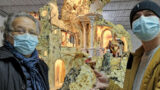 Presepe di pizza nella Basilica di Santa Chiara a Napoli