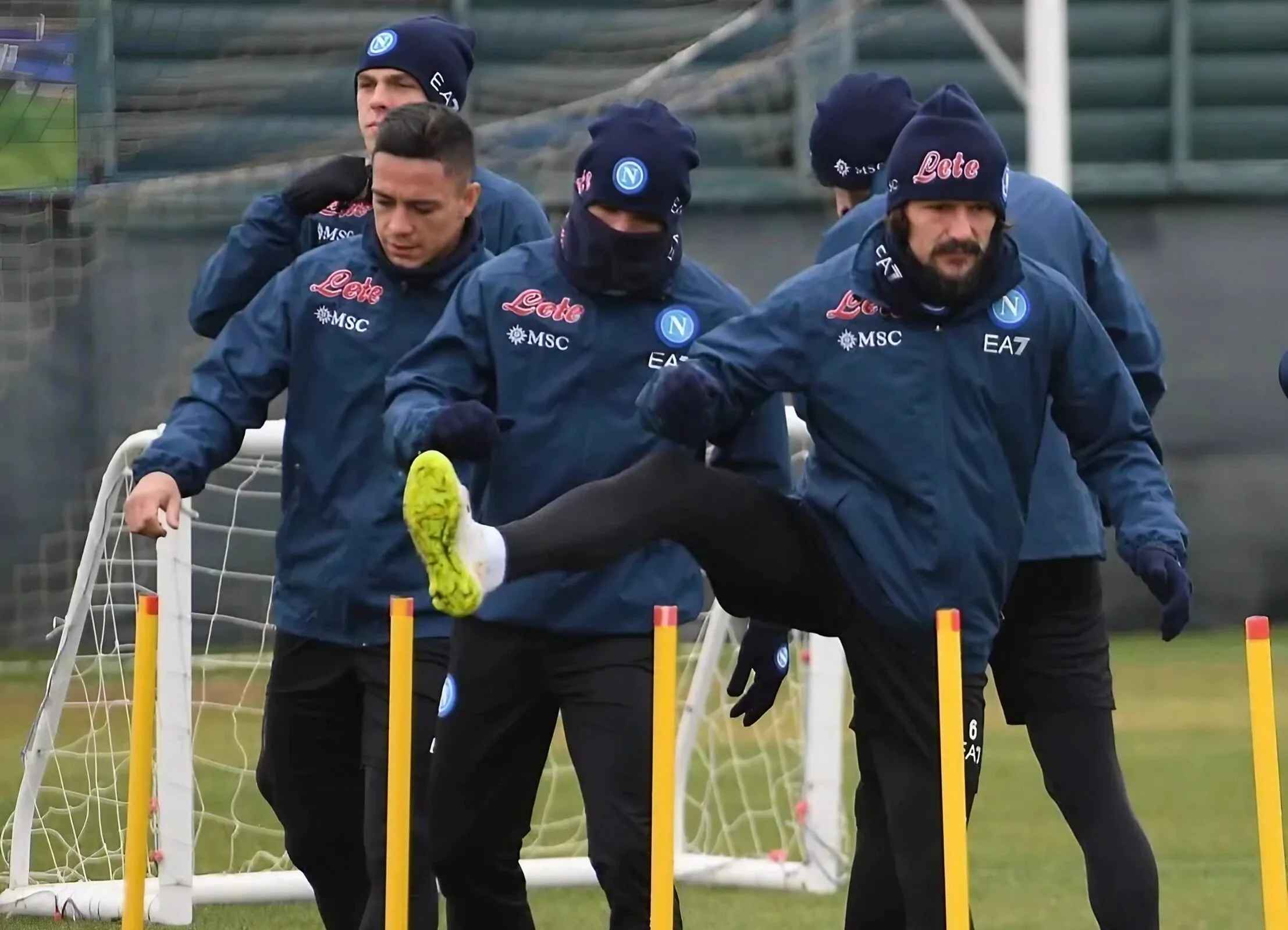 Calciatori SSC Napoli in allenamento