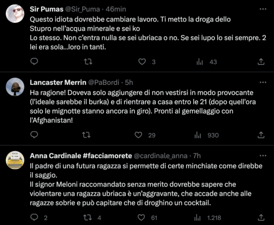 Giambruno, Compagno Della Meloni, Attaccato Per Le Parole Sugli Stupri