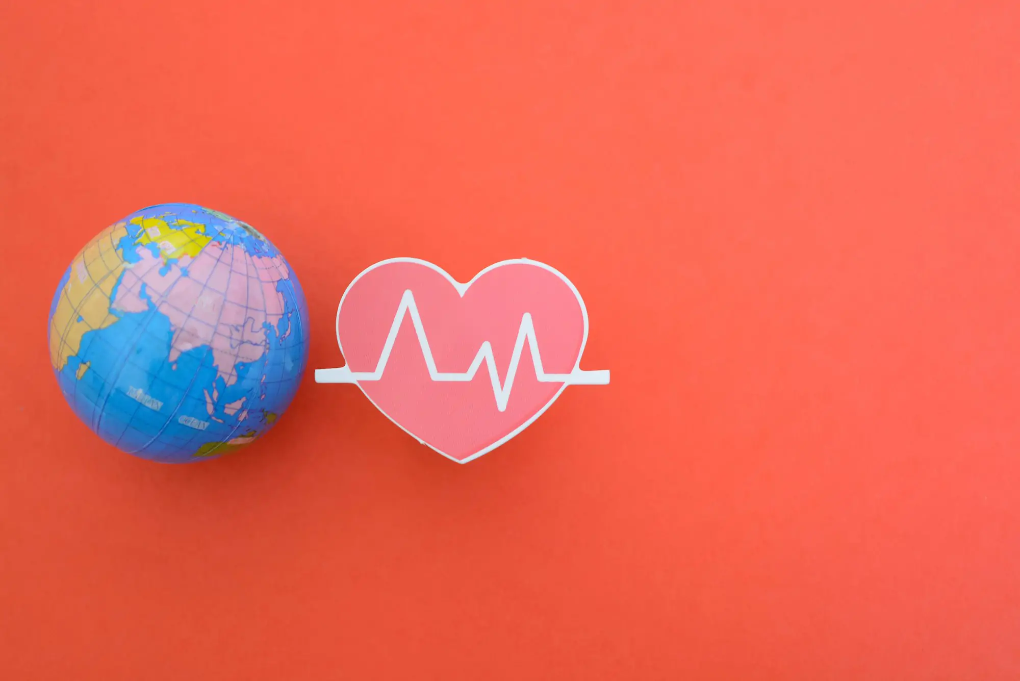 Heart beat and globe. message of environmental awareness, sustainability