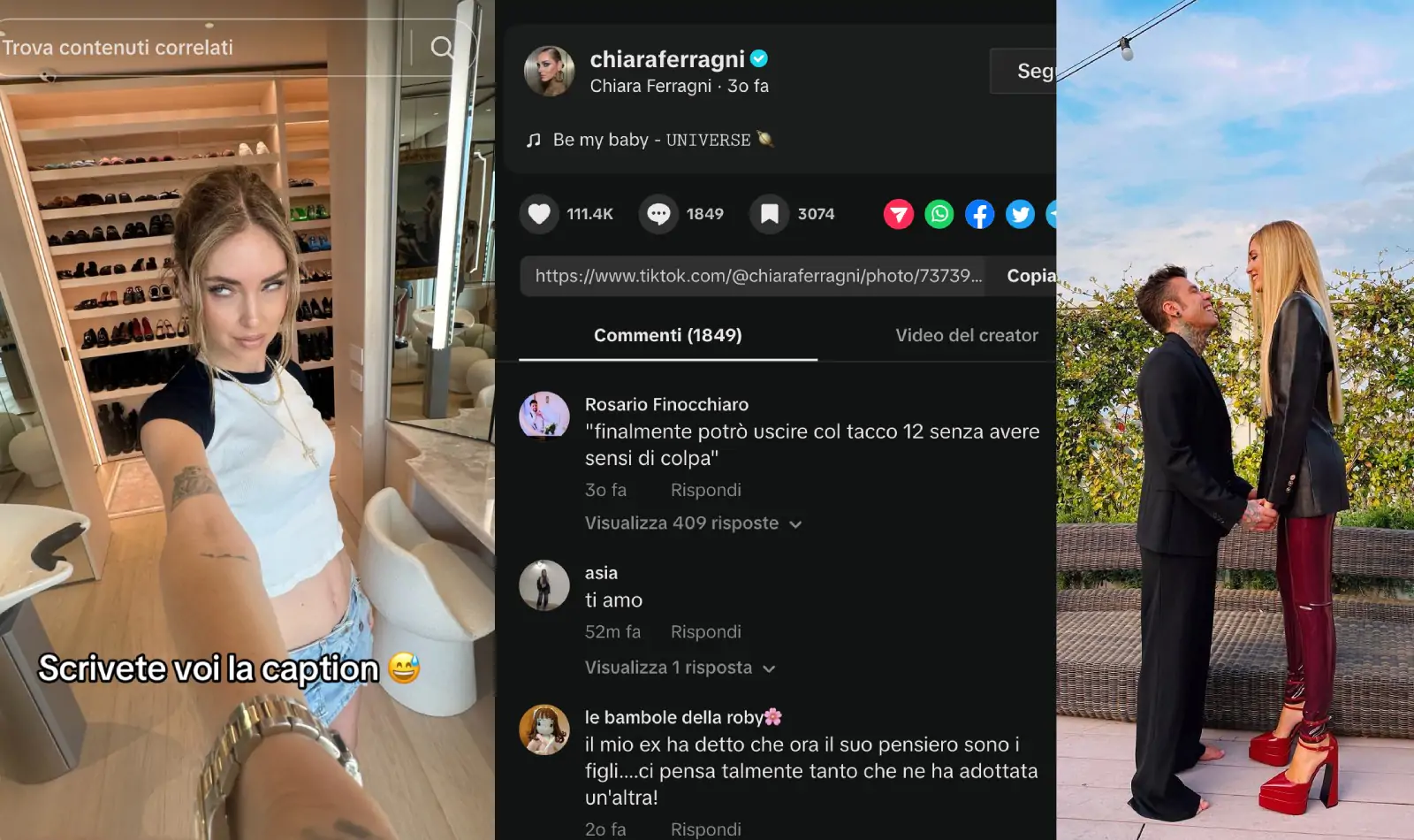 Chiara Ferragni reazione a fidanzamento di Fedez