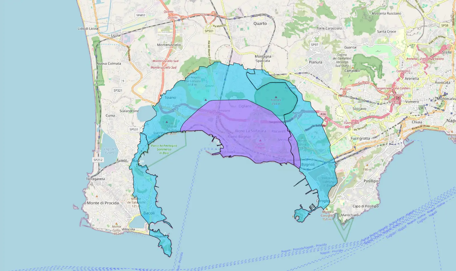 Mappa Pianificazione speditiva Campi Flegrei _ Dipartimento della Protezione Civile