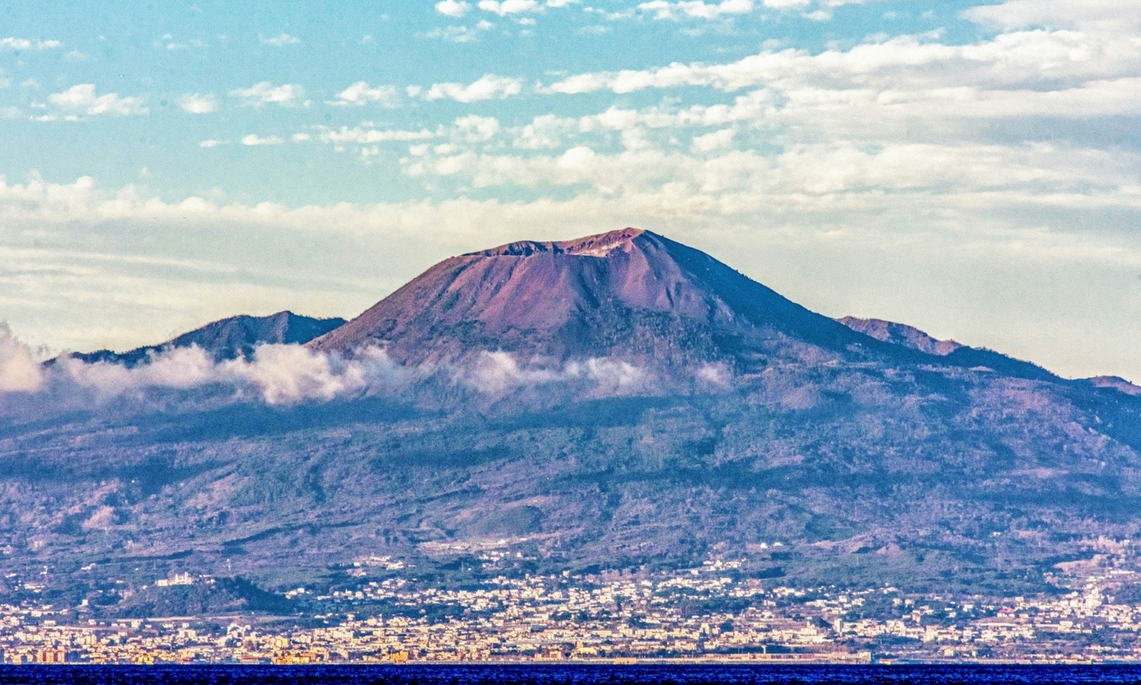 View of the Vesuvio volcano in Pompei, Napoli, Italy